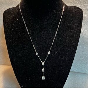 Elegant .925 Sterling Silver Necklace with Crystal Accents